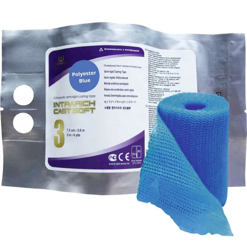 Бинт полимерный IR-SC0034 7,5см х 3.6м INTRARICH CAST SOFT голубой