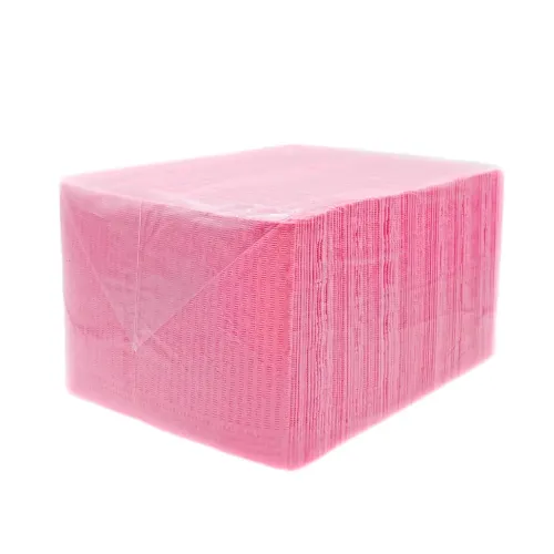 Нагрудник-салфетка одноразовый, нестерильный, двухслойный, размер 32,5x45 см, 400 шт., цвет  розовый