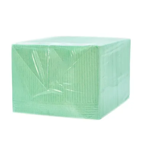 Нагрудник-салфетка одноразовый, нестерильный, двухслойный, размер 32,5x45 см, 400 шт., цвет  зеленый