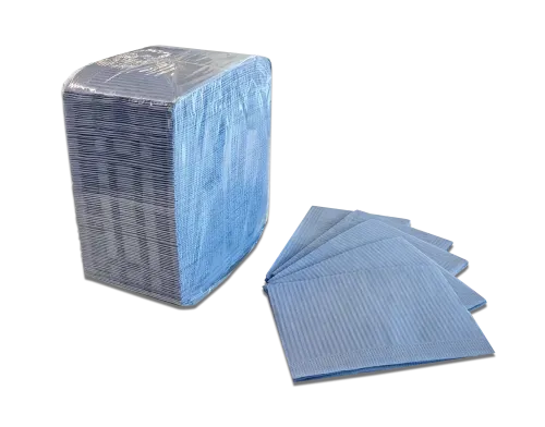 Нагрудник-салфетка одноразовый, нестерильный, двухслойный, размер 32,5x45 см, 400 шт., цвет  синий