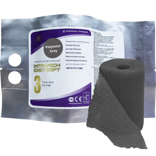 Бинт полимерный IR-SC0037 7,5см х 3.6м INTRARICH CAST SOFT серый