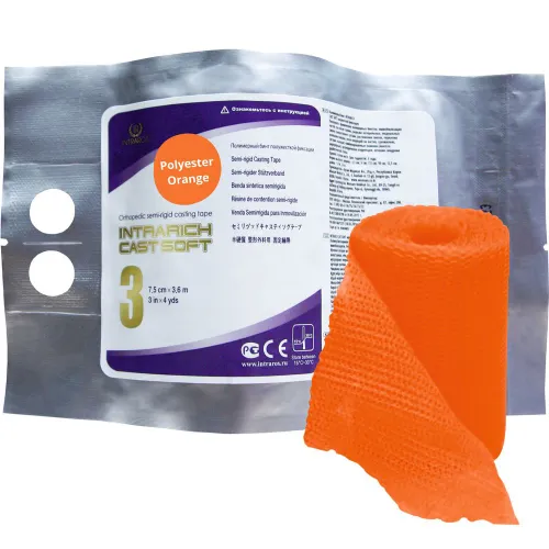 Бинт полимерный IR-SC003Е 7,5см х 3.6м INTRARICH CAST SOFT оранжевый