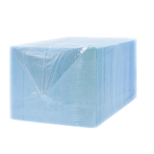 Нагрудник-салфетка одноразовый, нестерильный, двухслойный, размер 32,5x45 см, 400 шт., цвет голубой