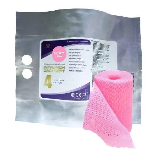 Бинт полимерный IR-SC0043 10см х 3.6м INTRARICH CAST SOFT розовый