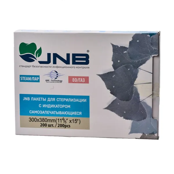 JNB Пакеты для стерилизации (300х380мм) самозапечатывающиеся (уп.200шт.)