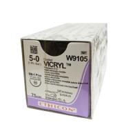 Vicryl (Викрил) №5/0 нить рассасывающаяся, игла колющая RB-1 Plus 1/2 окружности 17 мм, 75 см (уп. 12 шт), J&J