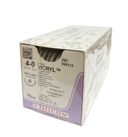 Vicryl (Викрил) №4/0 нить рассасывающаяся, игла колющая 1/2 окружности 20 мм, 75 см (уп. 12 шт), J&J