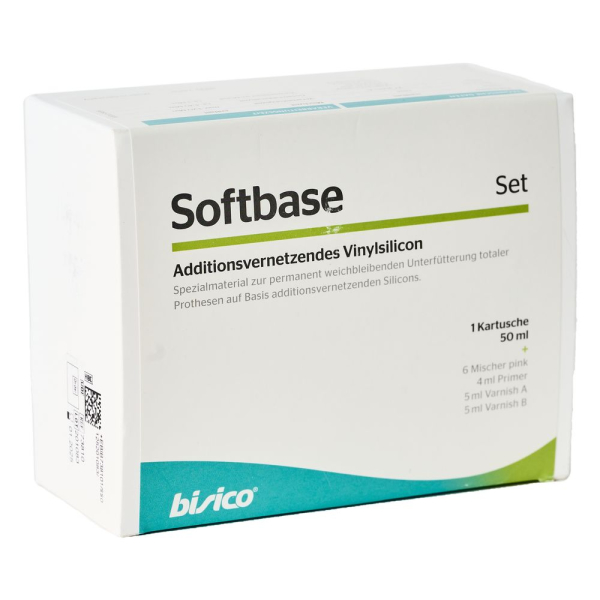 Bisico Softbase Материал для мягкой перебазировки съемного протеза (1 катридж 50мл+6смесителей+4мл п