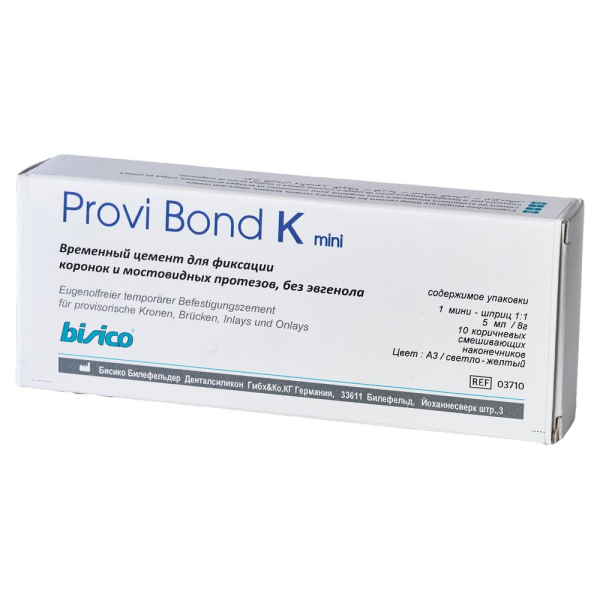Bisico Provi Bond K Mini цемент стоматологический (1 шт. мини-шприц 5мл/8,5г + 10 шт. смесителей)