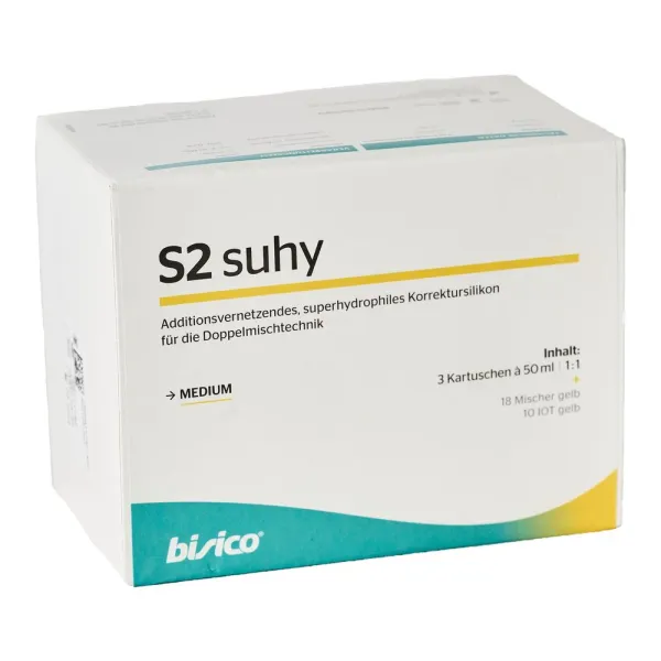 Bisico S2 superhydrophill,medium Коррегирующий материал (3 катриджа по 50мл+18 смесителя+